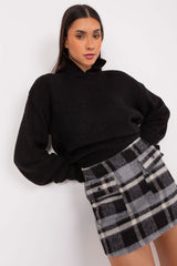 Checkered pattern mini skirt