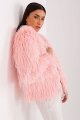 Elegant long sleeves transitional fur jacket