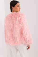 Elegant long sleeves transitional fur jacket