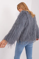 Elegant long sleeves transitional fur jacket