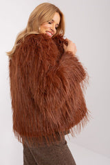 Elegant long sleeves transitional fur jacket