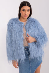 Elegant long sleeves transitional fur jacket