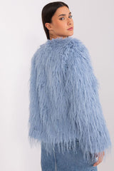 Elegant long sleeves transitional fur jacket