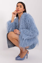 Elegant long sleeves transitional fur jacket