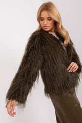 Elegant long sleeves transitional fur jacket