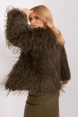 Elegant long sleeves transitional fur jacket