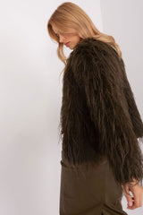 Elegant long sleeves transitional fur jacket