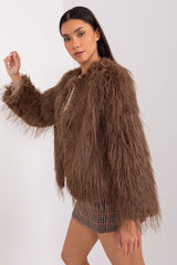 Elegant long sleeves transitional fur jacket