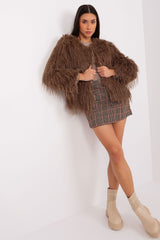 Elegant long sleeves transitional fur jacket