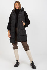 Down quilted vest with hood