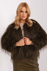 Elegant long sleeves transitional fur jacket