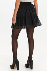 Lightweight striking ruffle black mini skirt