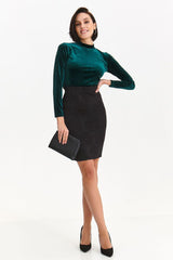 Black pencil skirt with a floral motif