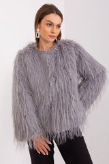 Elegant long sleeves transitional fur jacket