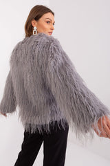 Elegant long sleeves transitional fur jacket