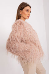 Elegant long sleeves transitional fur jacket