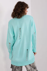 Charming decorative holes long sleeves cardigan