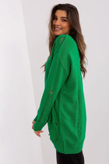 Charming decorative holes long sleeves cardigan