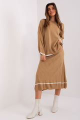 Long sleeves everyday knitted skirt set