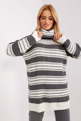 Long sleeves oversize colorful stripes knit dress