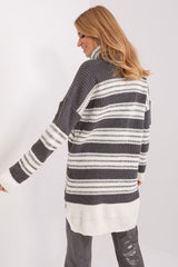 Long sleeves oversize colorful stripes knit dress