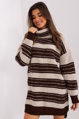 Long sleeves oversize colorful stripes knit dress