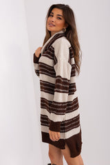 Long sleeves oversize colorful stripes knit dress