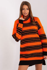 Long sleeves oversize colorful stripes knit dress