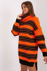 Long sleeves oversize colorful stripes knit dress