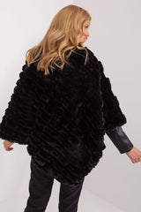 Loose cut varied fabric texture poncho