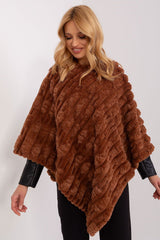 Loose cut varied fabric texture poncho