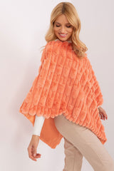 Loose cut varied fabric texture poncho