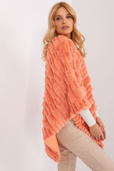 Loose cut varied fabric texture poncho