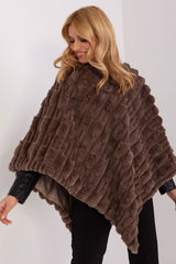 Loose cut varied fabric texture poncho