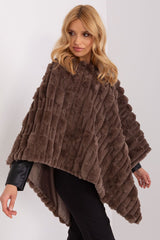 Loose cut varied fabric texture poncho