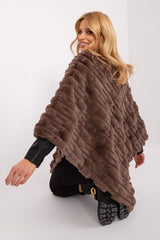 Loose cut varied fabric texture poncho