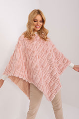 Loose cut varied fabric texture poncho