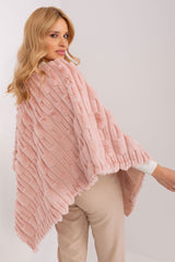 Loose cut varied fabric texture poncho