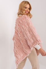 Loose cut varied fabric texture poncho