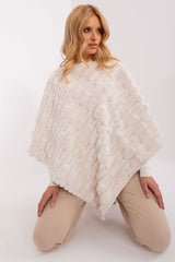 Loose cut varied fabric texture poncho