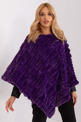 Loose cut varied fabric texture poncho