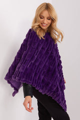 Loose cut varied fabric texture poncho