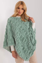 Loose cut varied fabric texture poncho