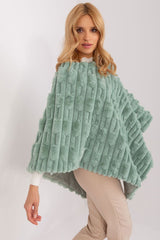 Loose cut varied fabric texture poncho