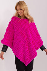 Loose cut varied fabric texture poncho