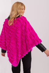 Loose cut varied fabric texture poncho