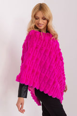 Loose cut varied fabric texture poncho