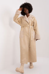 Casual style varied texture ankle length coat