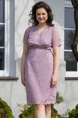 Plus size lace on a lining pencil evening dress