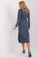 Long sleeves decorative interlacing day dress